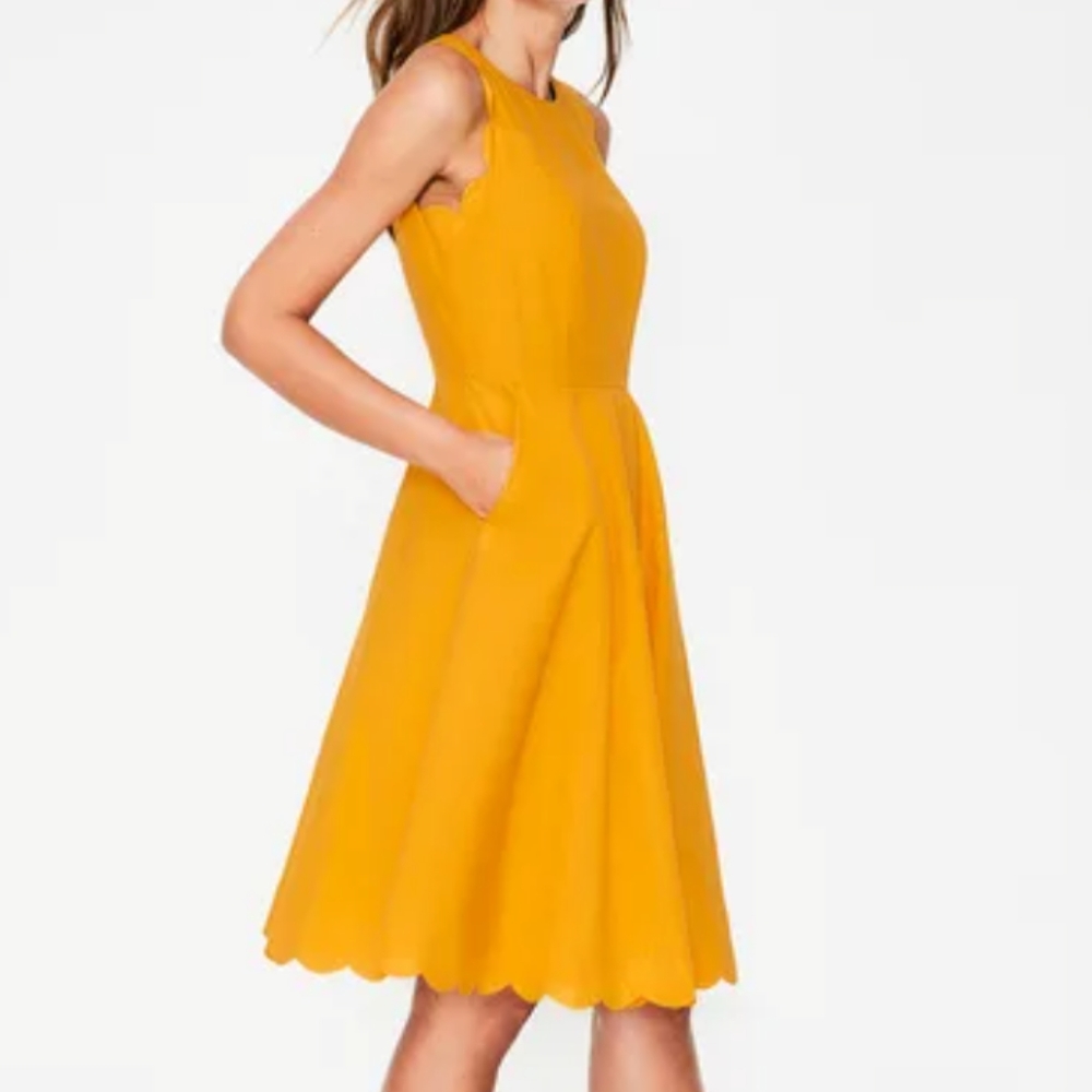 Boden Judith dress, US 8r, NWT Saffron Yellow